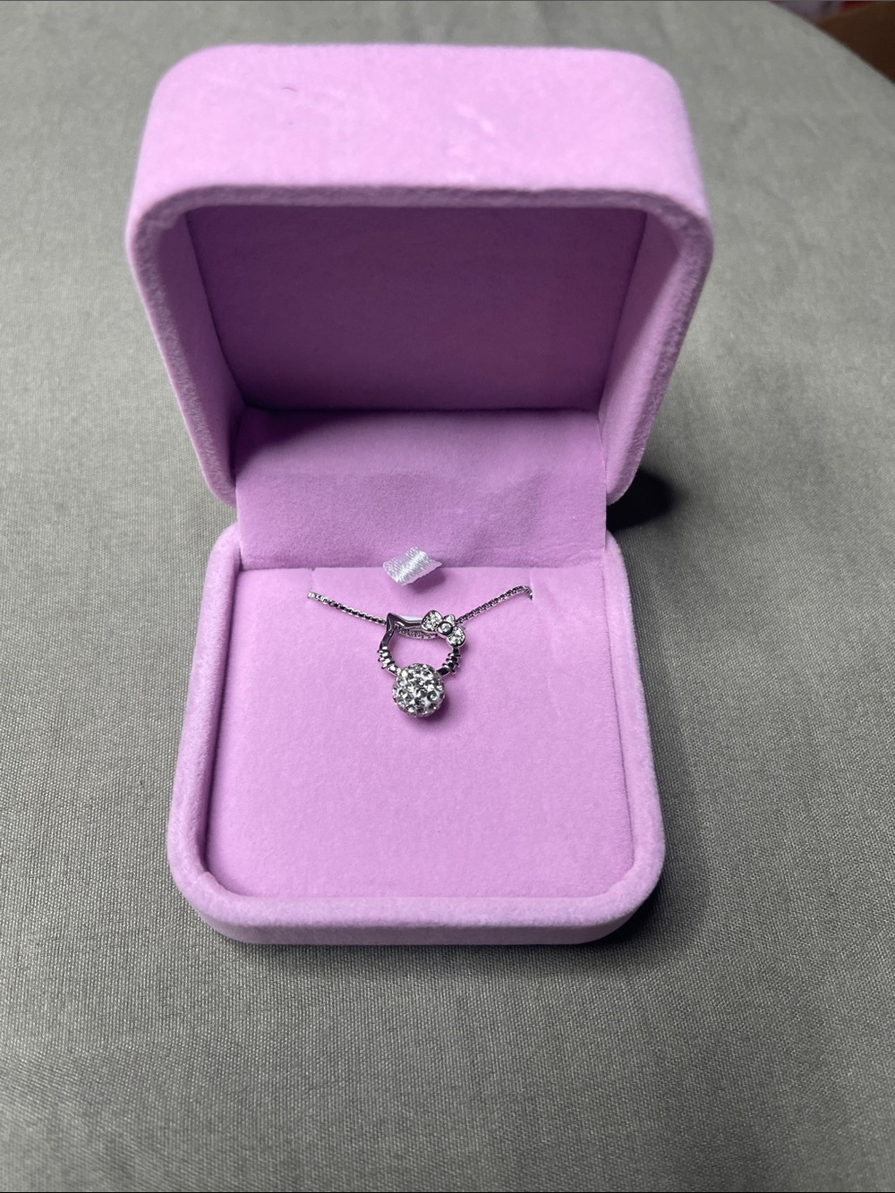 Hello Kitty  Silver Crystal Pendant Necklace
